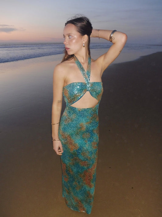 Robe sequin bleu