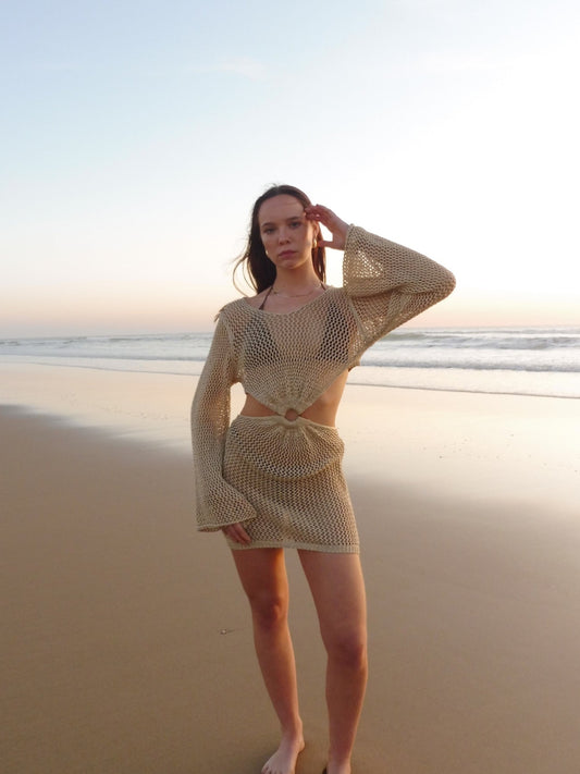 Robe maille dorée