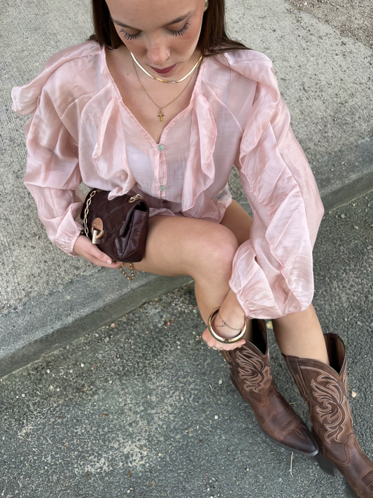 Blouse rose pastel